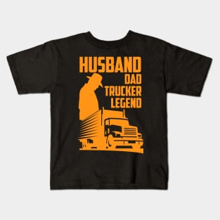 Husband Dad Trucker Legend Kids T-Shirt